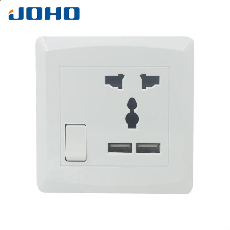 JOHO 13A настенная розетка разъем питания сдвоенный вход USB Белый переключатель Стандартный наземный Быстрый Pop-up 3 отверстия стол безопасный