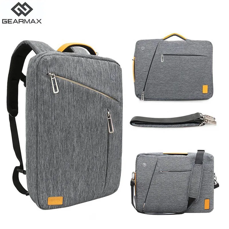 Gearmax mochila hombres mochila de ordenador portátil 15 15,6 17,3 Laptop mochila gris azul escuela portátil mochila bolsa Casual de negocios - 5