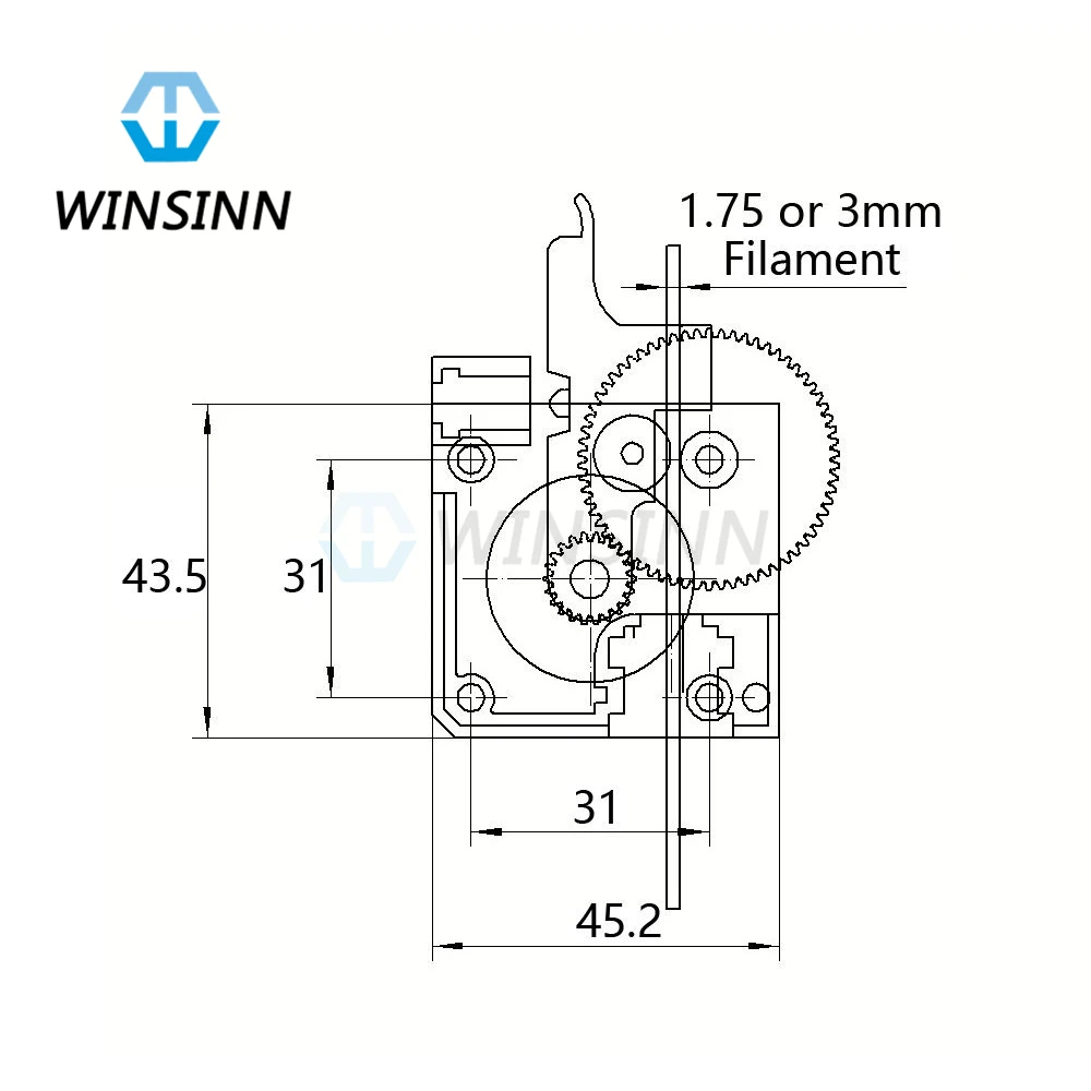 3d принтер Titan экструдер Hotend драйвер Фидер для 1,75 3 мм Насадка накаливания RepRap i3 E3D J-Head V6 Makerbot универсальное обновление