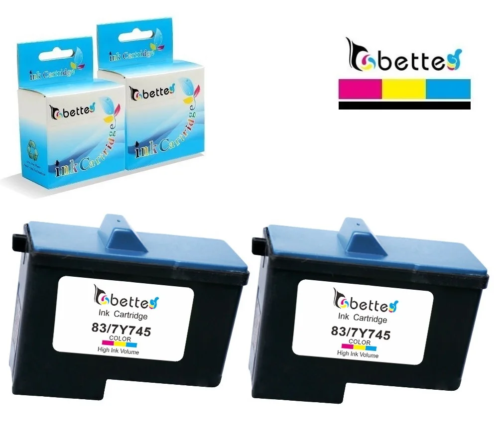 2PK чернильные картриджи для принтера Lexmark 83 / Dell 7Y745 X5100 X5150 X5190 X5200 X6100 X6150 X6170 A922 A924 A940