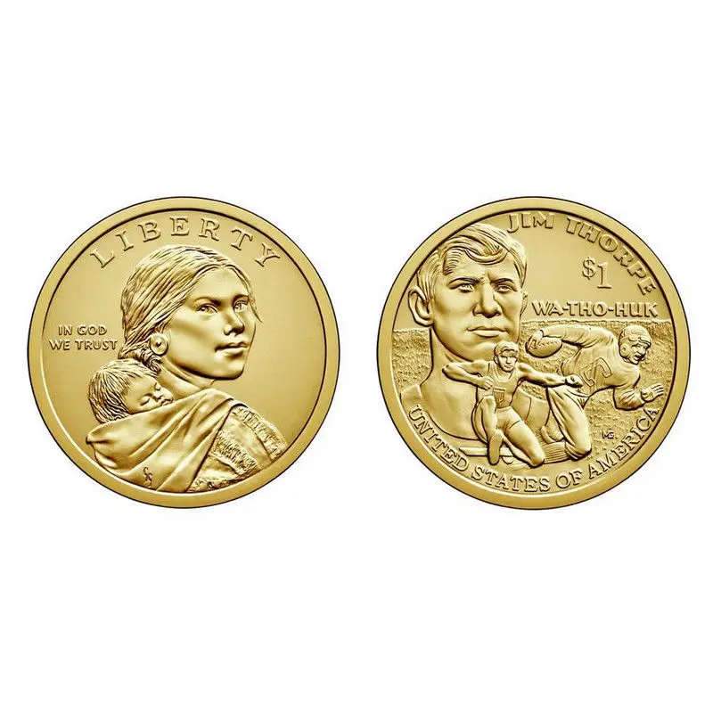 

USA Sacagawea, United State, US, Native American 1 Dollar, 2018, John Thorpe, UNC, Uncirculated, Real Original Genuine Coins