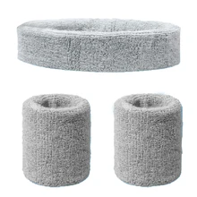 Мужская Женская эластичная Влагоотводящая Толстая спортивная повязка на голову, однотонный мягкий свитер, набор для бега, трикотажный велосипедный браслет для упражнений