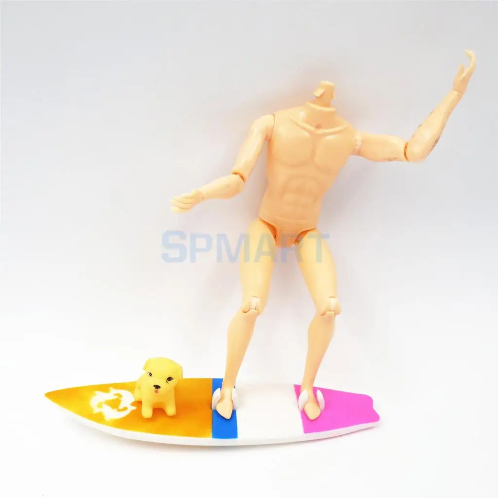 Wonderful 1:12 Scale Dollhouse Miniature Surfboard With Dog for 11.5 Inch Doll Accessories Living Room Furniture Decor
