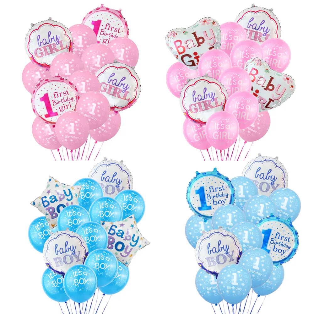 

Hot Sale It is a girl/boy Balloon Package Baby One Year Birthday Celebration Combination Balloon Party Decoration