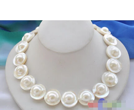 

A PERFECT AAA++ 18" 22mm WHITE ROUND SOUTH SEA MABE PEARL NECKLACE