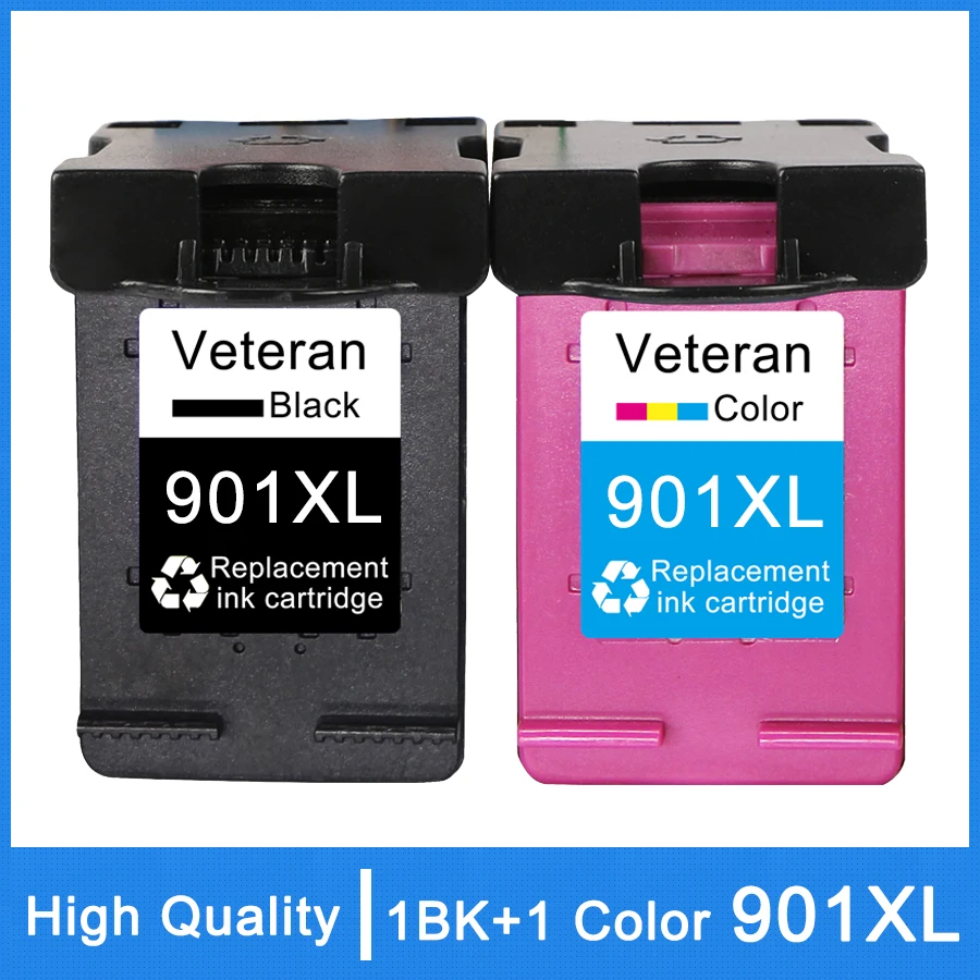 Veteran 901XL Cartridge Replacement for Hp 901 Xl Ink Hp901 Officejet 4500 J4500 J4540 J4550 J4580 J4640 Printer | Компьютеры и офис