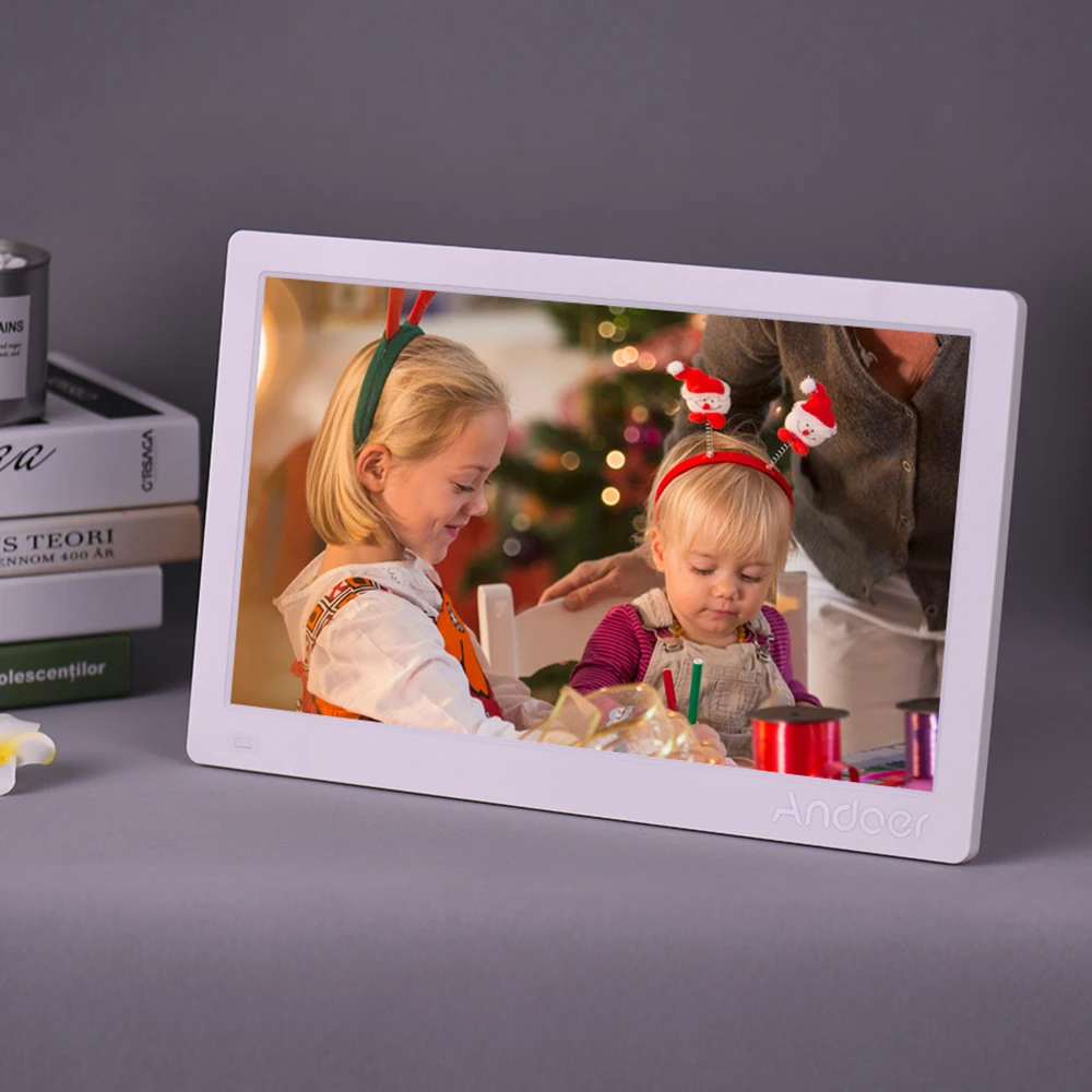 Andoer 15,6 дюймов цифровая фоторамка HD рекламная машина Full View ips экран Поддержка случайного воспроизведения с дистанционным рождественским подарком