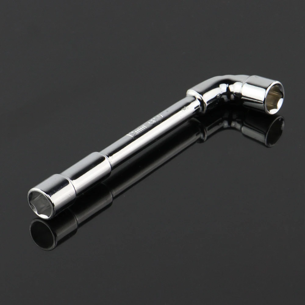 12mm L type angled socket wrench spanner with thru hole, Chome vanadium