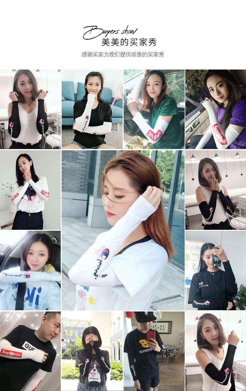 Half Finger Sleeves Long Gloves Sun UV Protection Hand Protector Cover Arm Sleeves Ice Silk Sunscreen Sleeves sports Arm Warmer