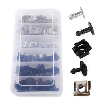 

beler 60pcs Car Engine Protection Pan Hardware Kit Pin Clip Nut Replacement 4A0805121A 8D0805121B 8D0805121 For Audi A4 A6 VW