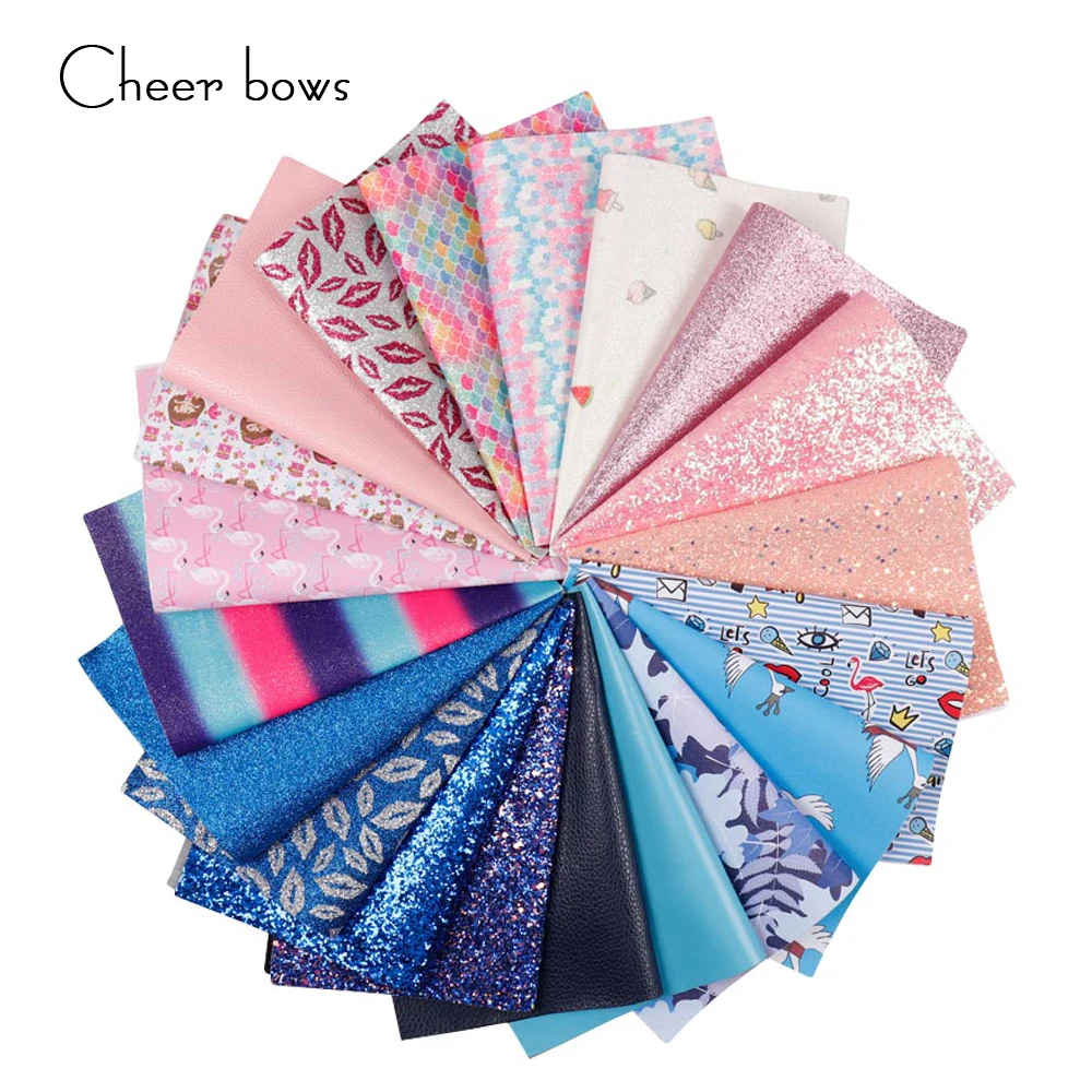 

10pcs/bag 22*30CM Colorful Glitter Leather Fabric DIY Sewing Materials Home Textile Decorations Apparel Sewing Fabric