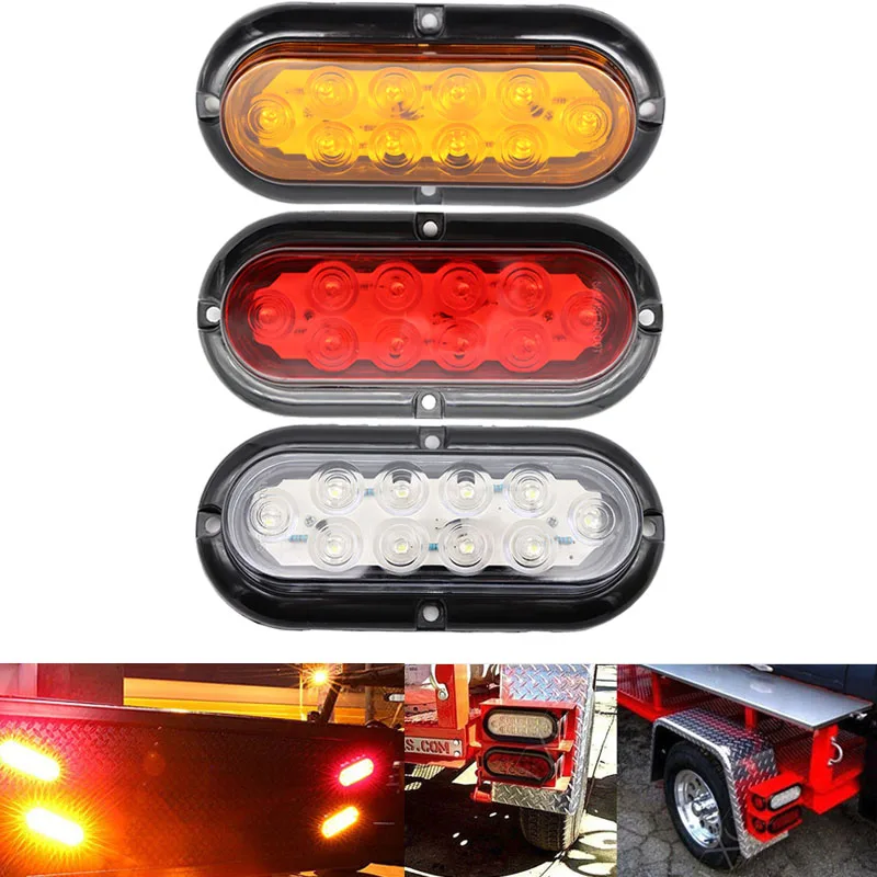 

6'' 12V 10LED Car Truck Tail Light Rear Stop Brake Reverse Stop Tail Light Universal Turn Signal Warning Lamp LED Brake light
