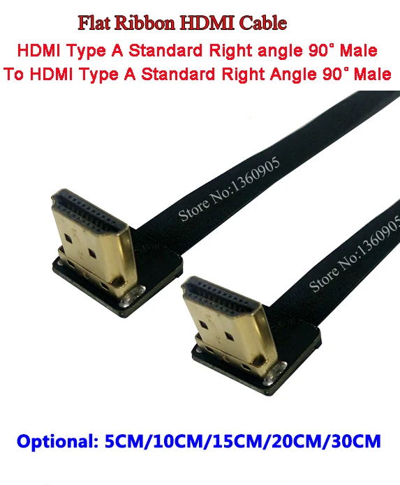 5 см/10 см/15 см/20 см/30 см HDMI мягкий кабель плоский ленточный тип A штекер под углом