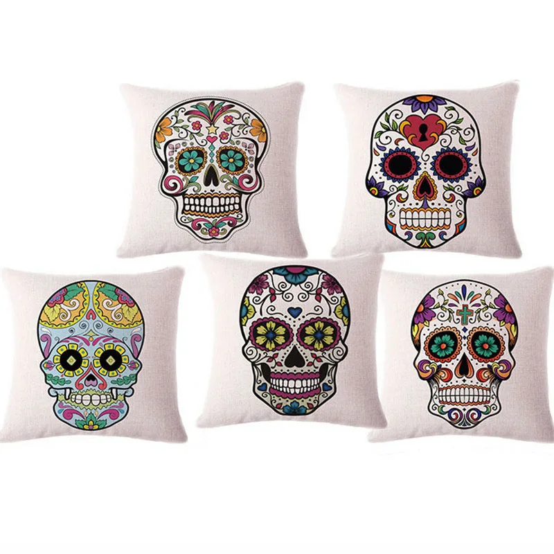 

Mexican skull Brand Design Home Sofa Decorative Pillows with no core Cushion Home Decor Capa De Almofada Funda Cojin Coussin