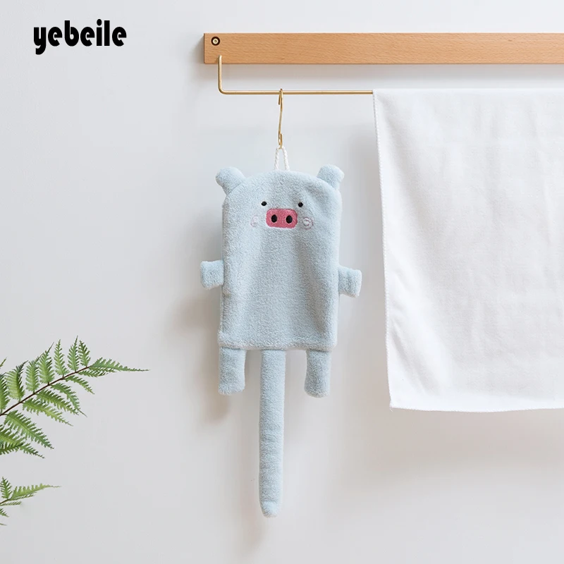 Yebeile nicekids полотенце кухонное полотенце, полотенце для ванной комнаты, детское милое полотенце для свиньи мягкая ткань для взрослых 23*46 см мультфильм животных протирать