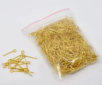 

Free sjipping!!!!! Gold Plated Eye Pins 2.2cmx0.7mm Findings 500g about 5500pcs