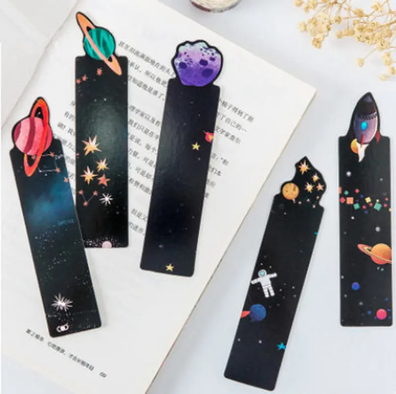 

30Pcs/Set Planet Bookmark Message Card Creative Galaxy Paper Bookmarks Book Holder School Office Supplies Material