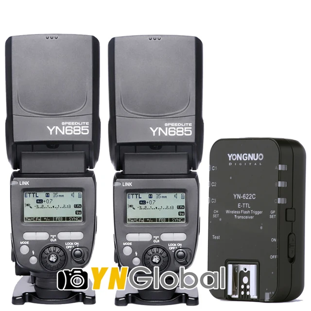 2 x YONGNUO YN 685 2.4G Wireless ETTL HSS 1/8000s Radio Slave Mode
