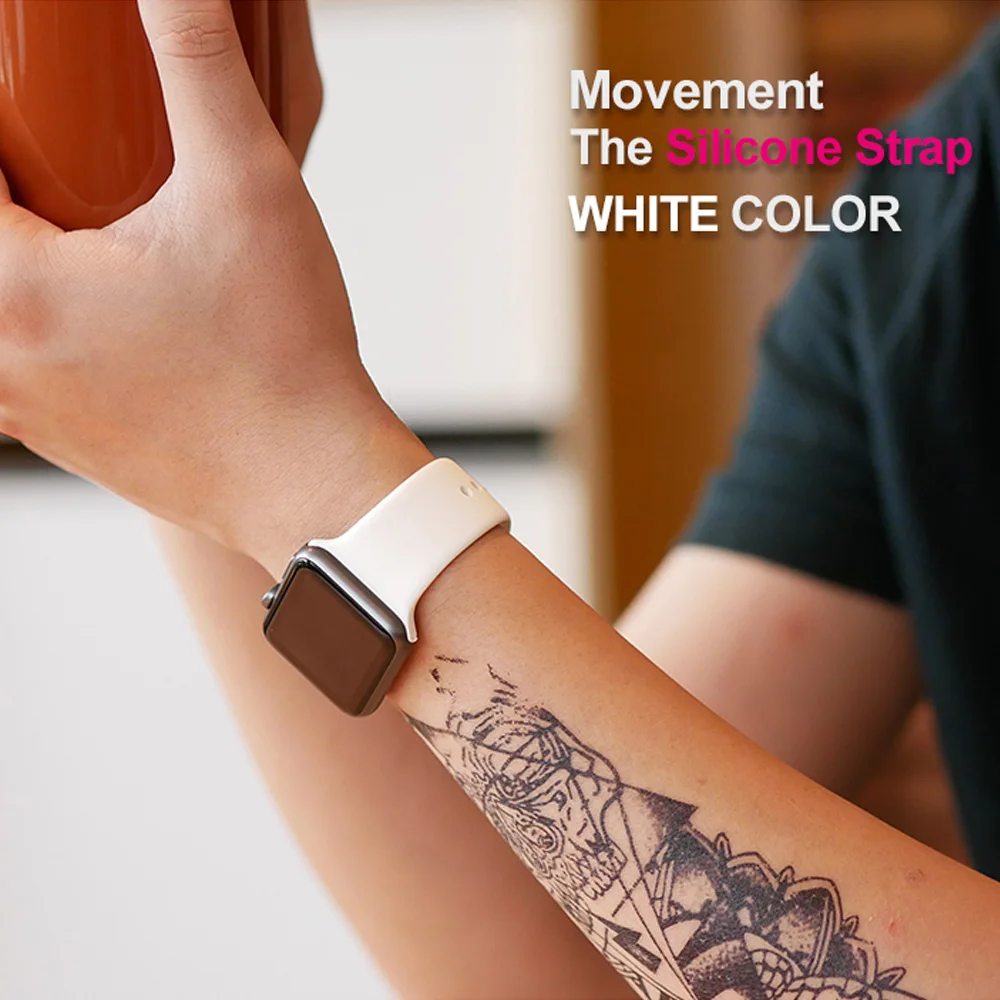 

Silicone strap for Apple strap 42mm 44mm 38mm 40mm sport breathable strap iwatch series 4 3 2 1 wrist strap bracelet belt