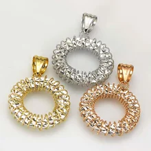 1 шт., подвеска из настоящего золота 18 К, белое золото, розовое золото, подвеска на удачу,, для женщин и девушек, лучший подарок, хит