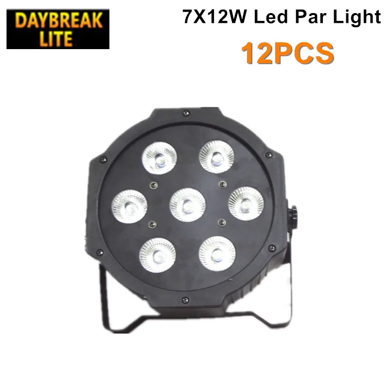 

12PCS/LOT stage led par mini light dmx512 cheaper DJ led light 7x12w RGBW colorful greet effect dimmer strobe 8CH