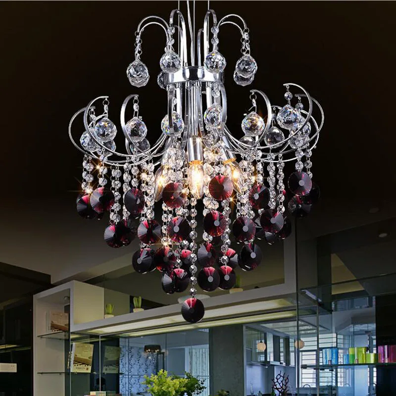 

Modern minimalist living room crystal chandeliers creative restaurant LED home chandeliers lighting fixture led lamps E14 bulbs