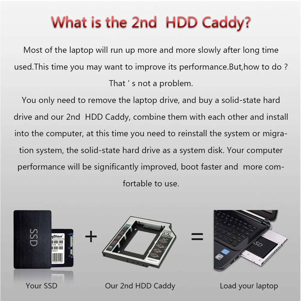 DeepFox 2nd HDD Caddy 12 7 мм алюминиевый Optibay SATA 3 0 коробка для жесткого диска корпус DVD