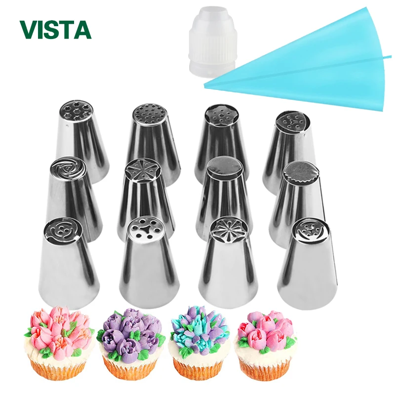 Myvit Russian Tulip Piping Tips 14pcs Pastry Decoration Icing