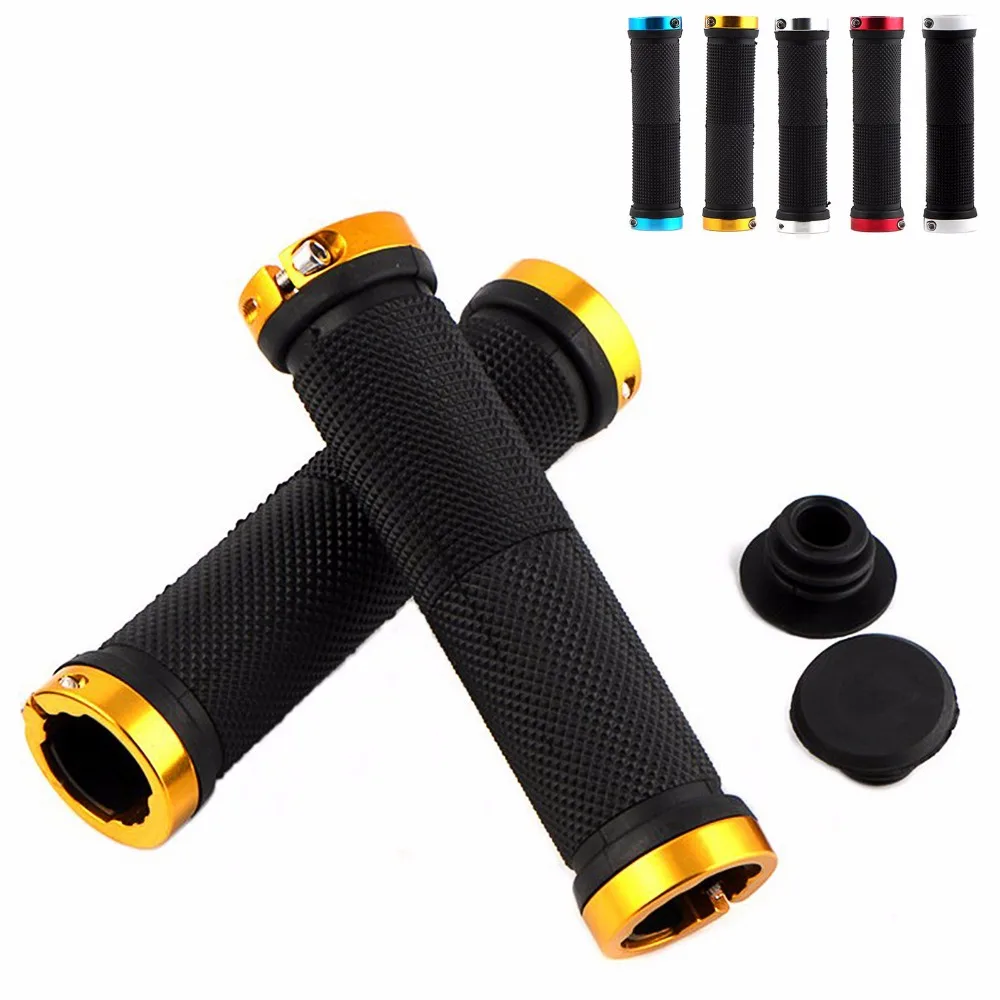 

Alluminium Alloy Rubber Bike Bicycle Grips Double Lock on MTB Mountain Bike Handlebar Grips Downhill Cycling Handle Lock Grip