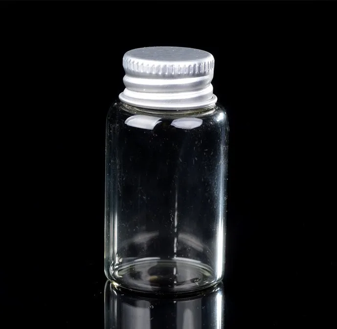 

10 pcs 15ml 27x50mm Small Clear Glass Bottle Vial Pendant With Aluminum Lid For Wedding Holiday Decoration Christmas Gifts