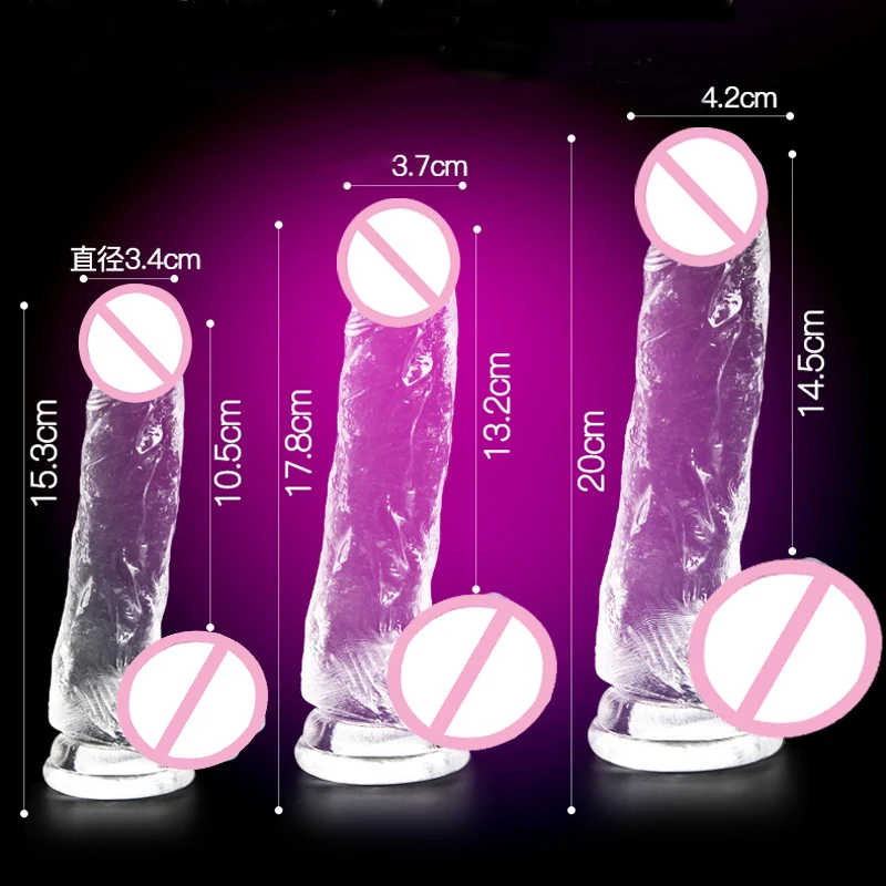 New Crystal Jelly font b Dildo b font Realistic Sex Toys for Woman Soft Male Pink