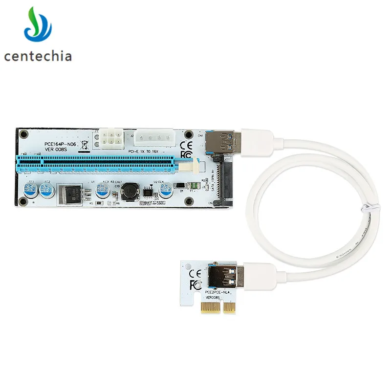 Переходная карта 008S PCI E Express 1x до 16x USB 3 0 кабель передачи данных SATA к 4Pin IDE Molex
