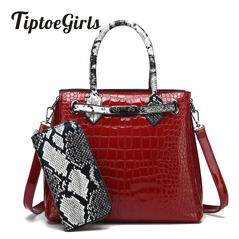 

Two-Piece Composite Package Crocodile Pattern Stitching Ladies Handbag New Fashion Casual Wild Shoulder Messenger Bag