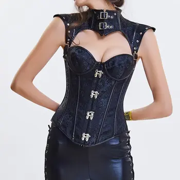 

Black Corsets And Bustiers Vintage Gothic Clothing Espartilhos E Corpetes Sexy Steampunk Corset For Women Corselet Plus Size 3XL