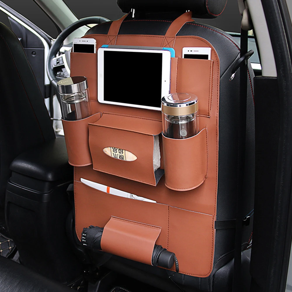 FORAUTO сумка-Органайзер на заднюю часть сиденья автомобиля, сумка для хранения спинки сиденья, держатель для телефона, аксессуары для интерьера
