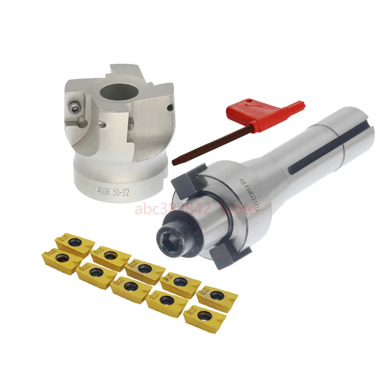 

1set M12 Thread R8 FMB22 arbor +400R 50-22 face milling cutter+10pcs 1604 carbide inserts