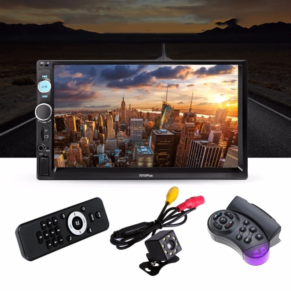 

2 Din 7-inch HD Touch Screen Car Multimedia Player Bluetooth MP5 Media Auto Radio TF FM Auxiliary Input Rear-view 8led HD Camera