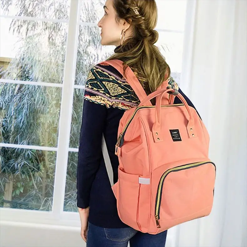 

LAND Diaper Bag Mommy Maternity Nappy Bags Large Capacity Baby Travel Backpack Desiger Nursing Bag Baby Care For Dad and Mom ^
