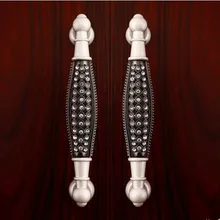 128mm silver black glass diamond high quality furniture decoration handles 5″ clear crystal cabinet wardrobe dresser door pull