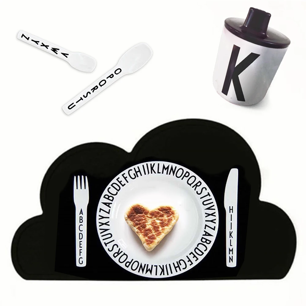 

7pcs/lot Baby Dinnerware Set Children Learning Dishes Dinner Set Plate Knife And Fork Cup Placemat Tableware
