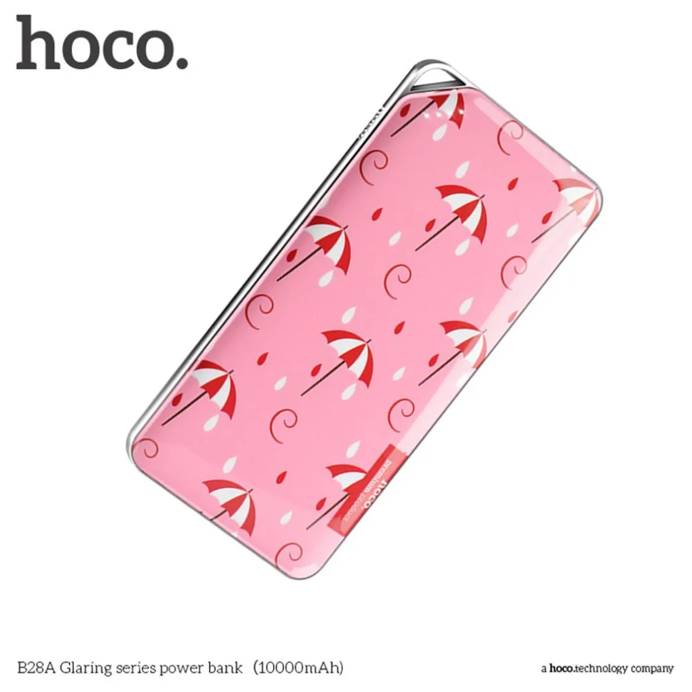 HOCO power bank 10000 мАч цветной цветочный принт Быстрая зарядка внешний аккумулятор зарядное устройство источник питания для сотовых телефонов