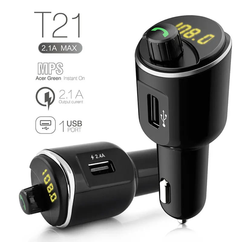 Двойной USB Bluetooth автомобильный комплект T21 MP3 fm-передатчик Bluetooth универсальный для громкой связи для автомобильного зарядного устройства