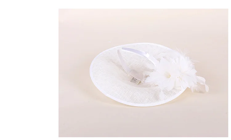FS вуалетки женские шляпы для свадьбы белые перья Pillbox шляпа с вуалью женское платье Церковь Sinamay Fedora Винтаж дерби шляпы