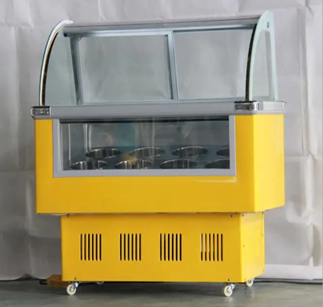 Hot sale hard/soft ice cream freezer cream topping display