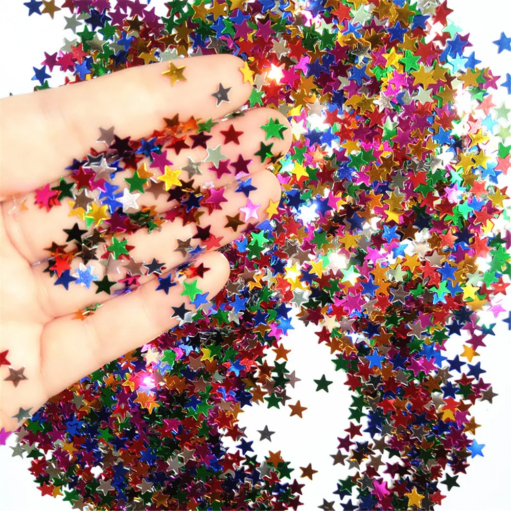 

CRLEY 2000pcs 2.5mm Glitter Acrylic Star Christmas Metallic Foil Sequin Confetti Wedding Party Decoration Sprinkles Decor