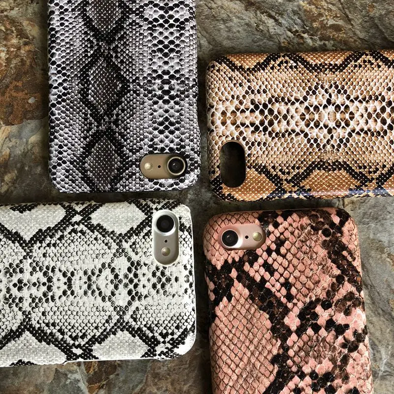 

TRODINO Half-Wrapped Snake Skin Patterned Phone Case For iPhone X XR XS MAX 6 7 8 Hard PU Cases For iPhone 7 6 6S 8 Plus