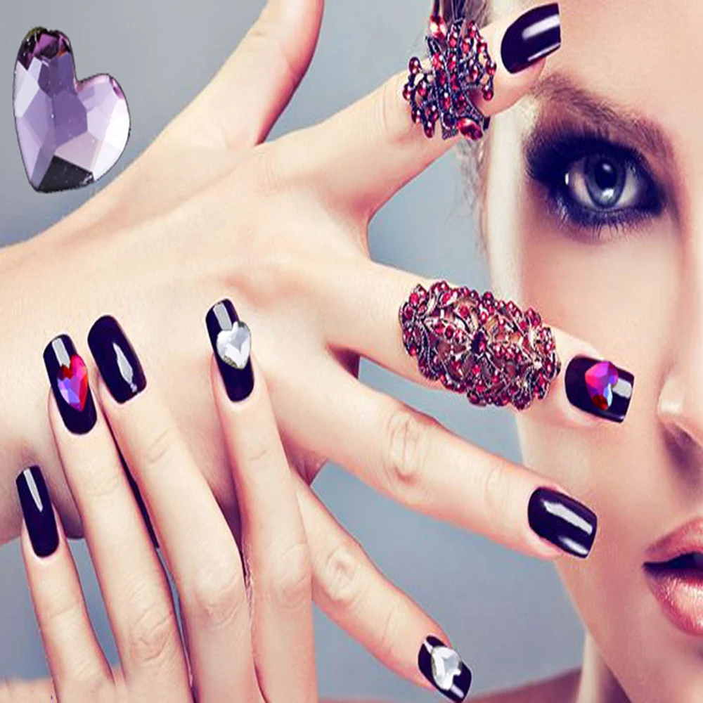 Стразы для ногтей 5 шт. синие радужные украшения дизайна наклейки с плоской