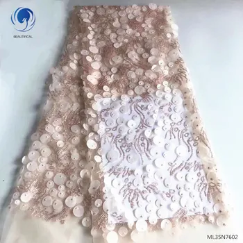 

BEAUTIFICAL lace materials french mesh lace fabric high quality lace fabric 2019 nigeria lace fabrics 5 yards/lot ML35N76