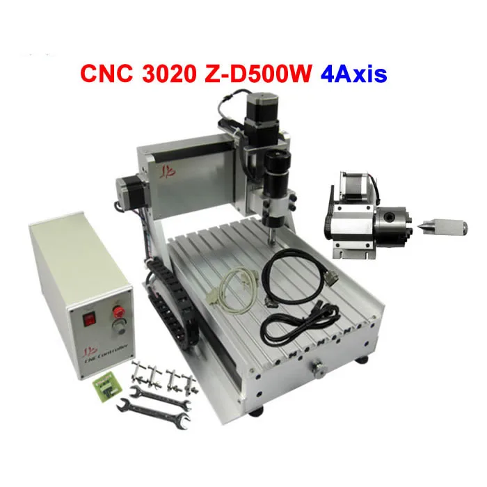

CNC wood carving router 3020 mini desktop cnc engraver milling machine 500w 4axis USB port