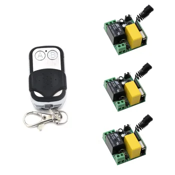 

New AC220V 1CH RF Wireless Remote Control Switch System 10A Relays Mini Receiver & Push Remote Controller Waterproof 315/433Mhz